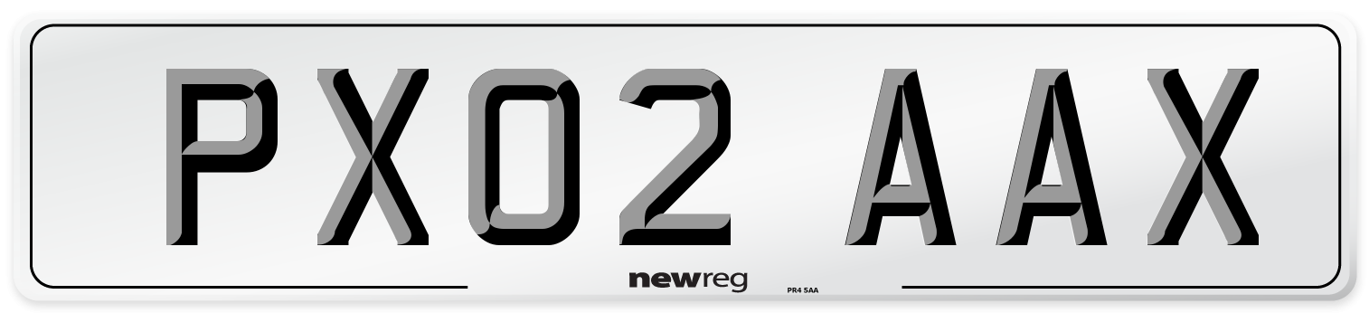 PX02 AAX Number Plate from New Reg